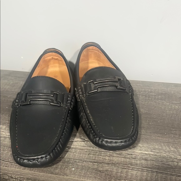 Bruno Marc Black Leather Loafers - Picture 5 of 8